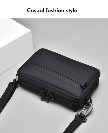 WEIXIER Unisex Fashion Messenger Bag, Shoulder Satchel with Detachable Strap, Polyester Lined, Business Briefcase for Commuting  Outdoor, Ideal Gift for Husband Or Boyfriend