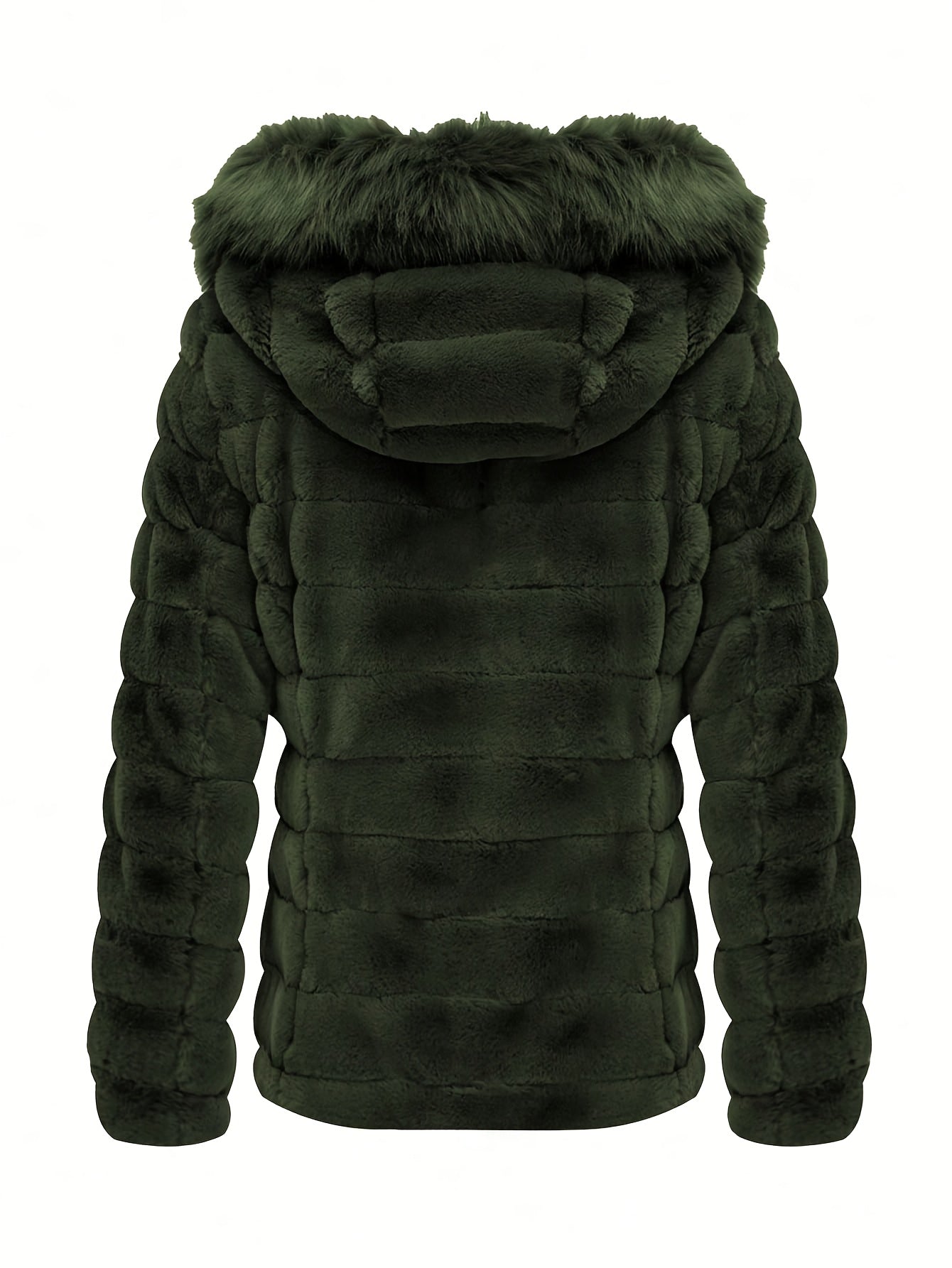 Women'S Heavyweight Winter Coat - Dual-Sided Reversible Jacket with Full-Zip Front, Hooded Collar, Two-Way Zipper Closure - Warm Outerwear for Cold Weather, Office, Travel - Elegant Brown Coat (Size & Wash Label in Pocket), L