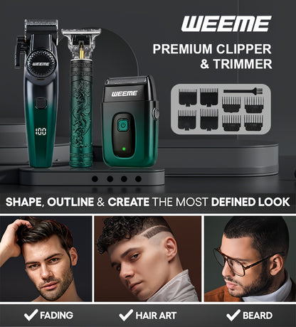 WEEME 3pcs professional Men's hair clipper set, easy to operate, comes with an electric razor, multi-functional hair trimmer for trimming hair and beard, suitable for both home use and barber shops, an excellent gift for frie