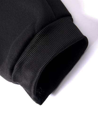 Autumn Winter Men's Hooded Sportswear Set, Simple Classic Versatile Outfit with Zip-Up -Lined Warm Jacket and Drawstring Sweatpants for Casual Leisurewear