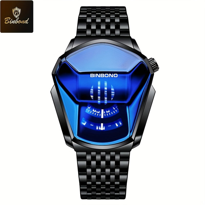 BINBOND Men's Quartz Business Watch Stainless Steel Strap