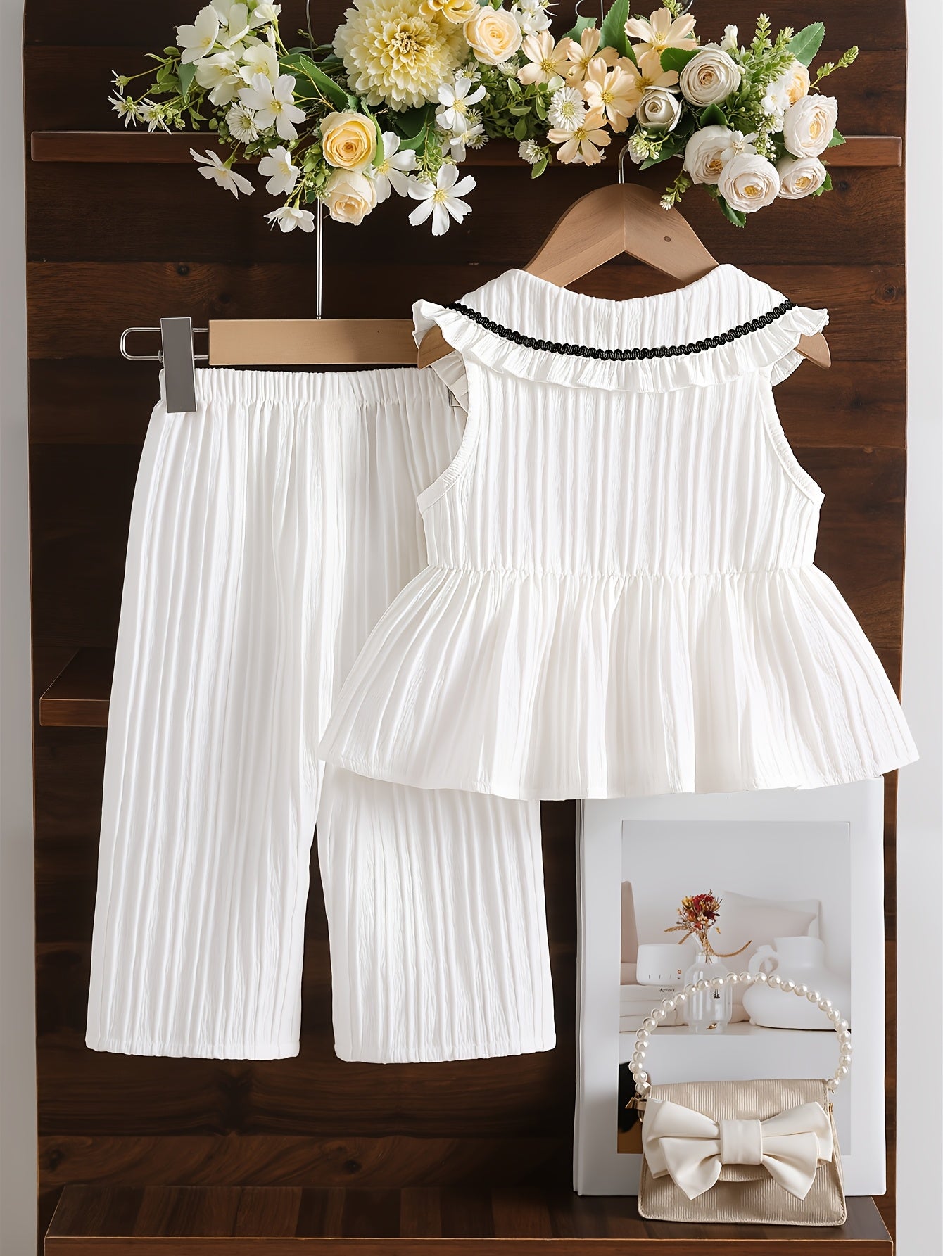 Girls' Sweet Summer Sleeveless Top & Long Pants Set