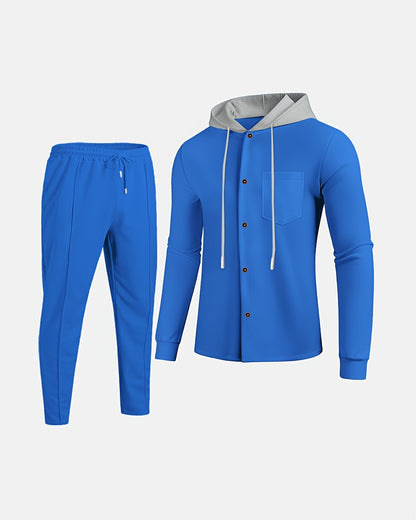 Men'S Lightweight Hooded Cardigan - Long Sleeve Sweater Jacket, Button-Front Closure, Light Grey Casual Outerwear for Office, Casual Attire - Breathable Fall/Spring Layering Essential, Sweater Cardigan, Waffle Texture, Durabl