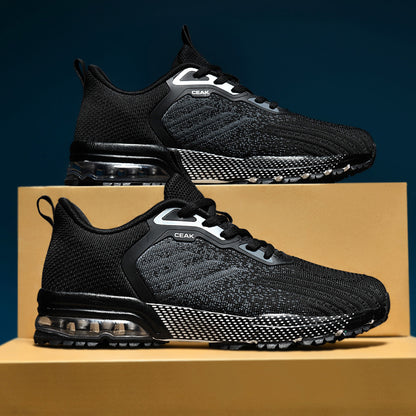 New Hot-Selling Men's Knitted Fabric Upper Sneakers Casual Men's Shoes Air Cushion Shoes - ayq