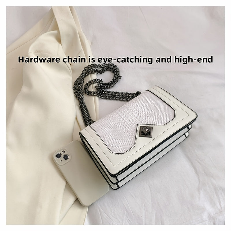 Cross Border Bag Shoulder Bag 2024 New Simple and Fashionable Snake Skin Pattern Single Crossbody Retro Wine God Single Shoulder Bag