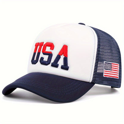 Men's Breathable USA Flag Baseball Cap Casual Mesh Hat