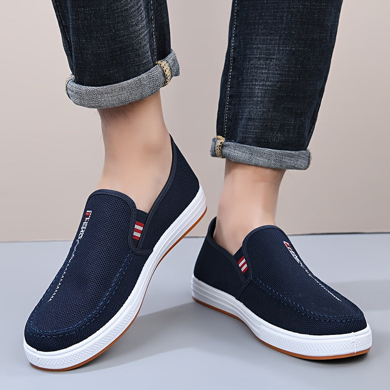 Men'S Casual Slip-On Loafers | Fabric Upper, PVC Sole, Slip-Resistant, Lightweight and Comfortable, Ideal for Daily Wear, Training, and Parties - ayq