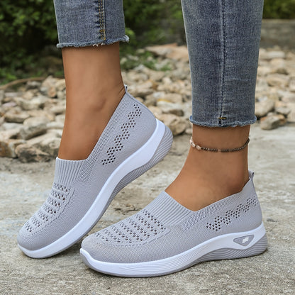 Women's Lightweight Breathable Slip-On Sneakers with Cushioned Sole