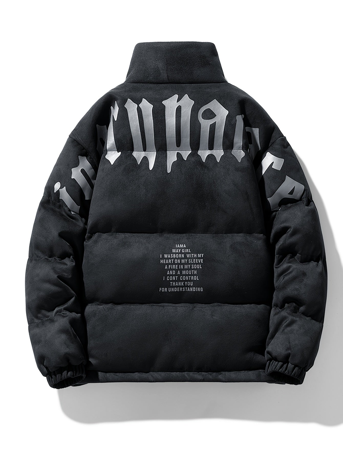 779 Men's Fashion Casual Trendy Thickened Winter Personality Letter Warm Jacket