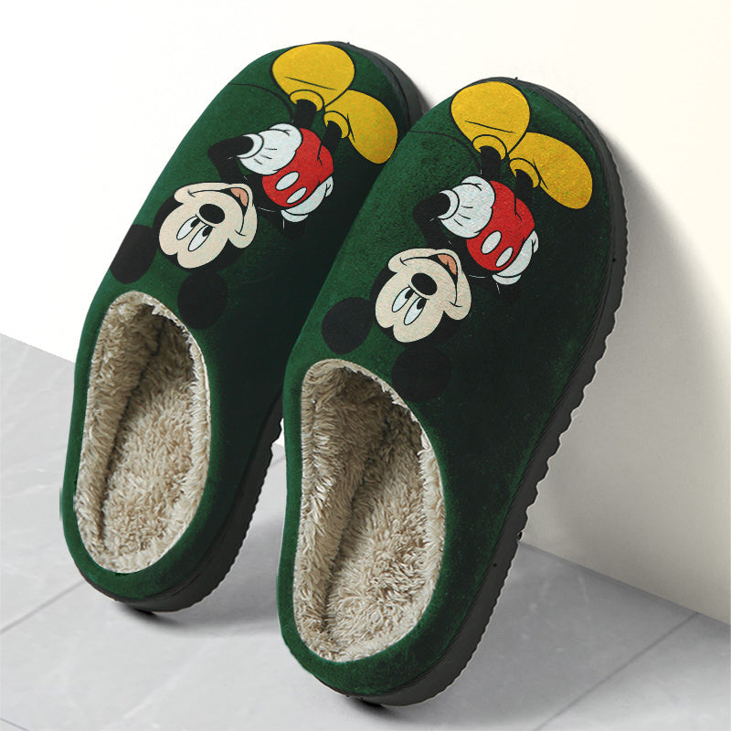 Unisex Plush Slippers, Ultra-Soft Thick Material, High-Quality Warm and Non-Slip! Classic Mickey Mouse Design, Perfect for Home or Bedroom Comfort, Cloud-Like Softness – Ideal Gift for Halloween, Christmas, New Year, and Bi