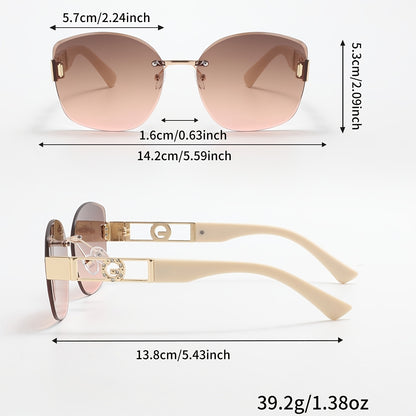Women's Butterfly Rimless Sunglasses UV400 Protection