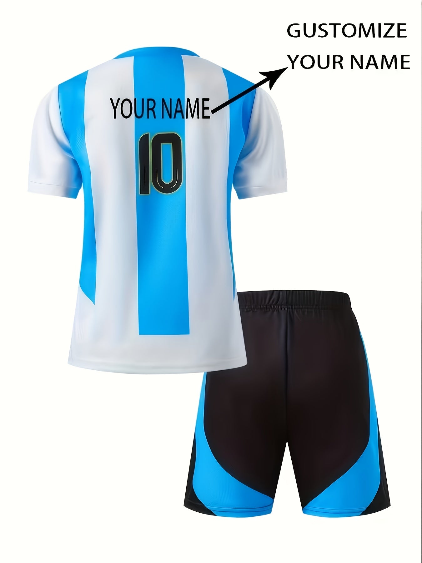 Personalized Boys' Football Jersey Set with Breathable Mesh