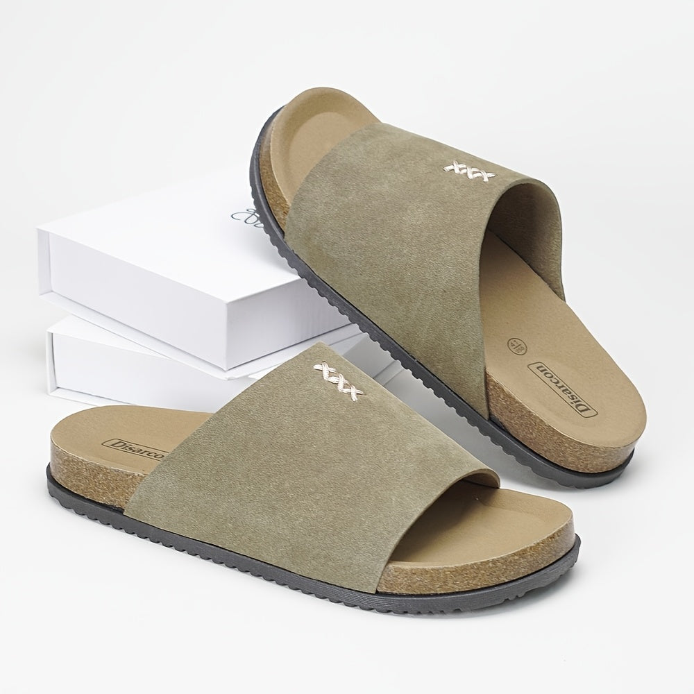 Men's Casual Summer Slip-On Slippers, Anti-Slip Outdoor Sandals