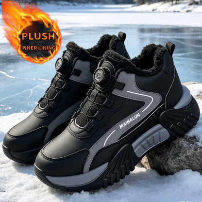 Men's Plus Size Winter Chukka Boots - Warm Outdoor Hiking Shoes