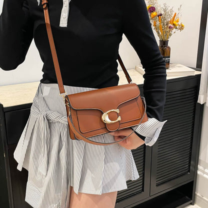 Women’s Minimalist Small PU Leather Square Crossbody Bag