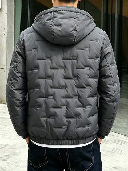 Men's Hooded Zipper Jacket for Fall Winter Outdoor Sports