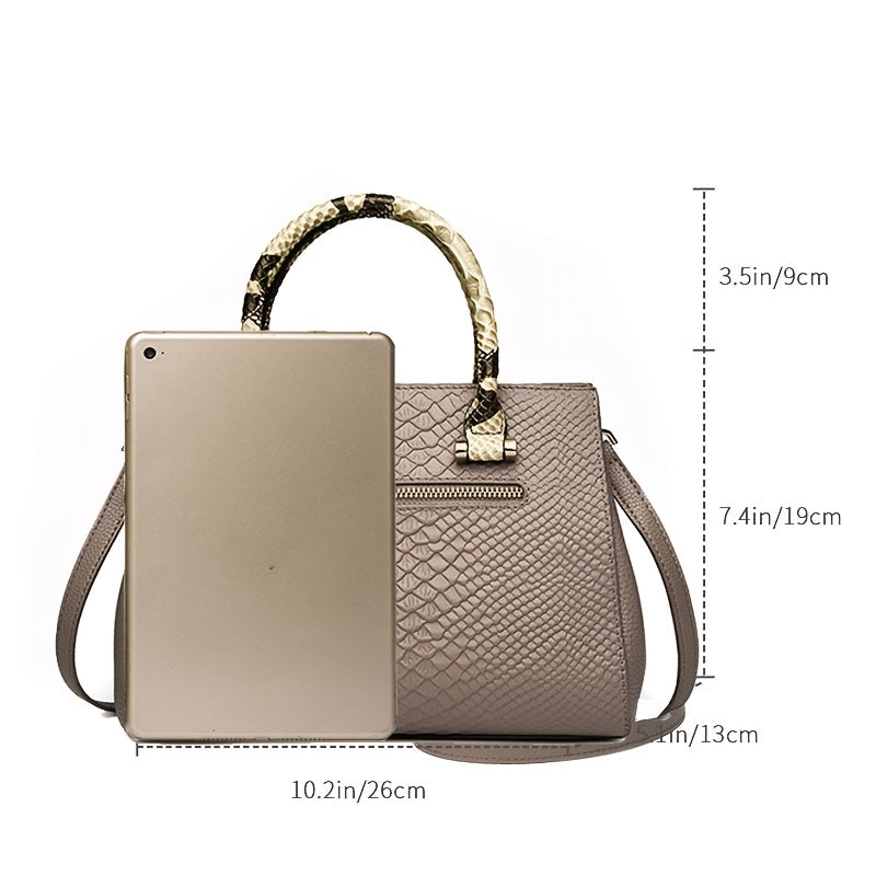 Elegant Genuine Leather Crossbody Bag for Women, Medium Size