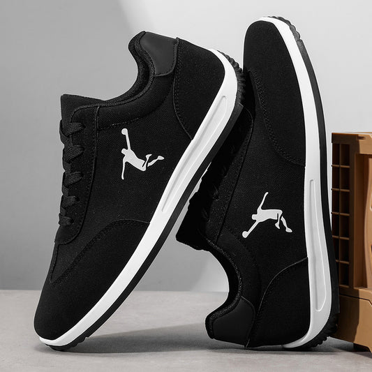 Men's ZQBOBING Sneakers Low-Top Lace-Up Casual Outdoor Shoes - /Fabric Upper & Cushioned PVC Sole, Round Toe for,, Gym - Minimalist Solid Color Athletic Sneakers Suitable for Year-Round Wear