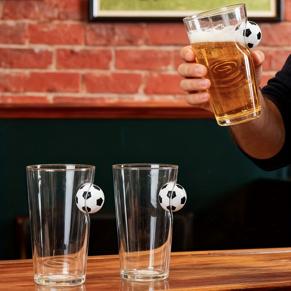 Football Glass Mug - Transparent Reusable Drinkware
