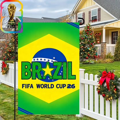 Brazil World Cup Linen Outdoor Flag - Multipurpose Garden Decor