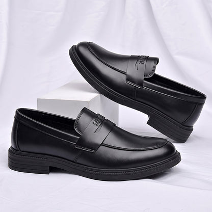 Men's British Retro PU Flat Shoes Slip-On Business Style