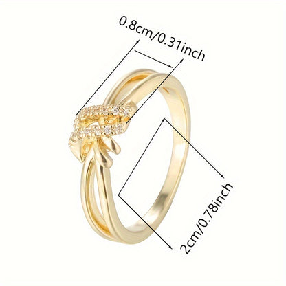 Elegant Women's Geometric Synthetic Zirconia Ring
