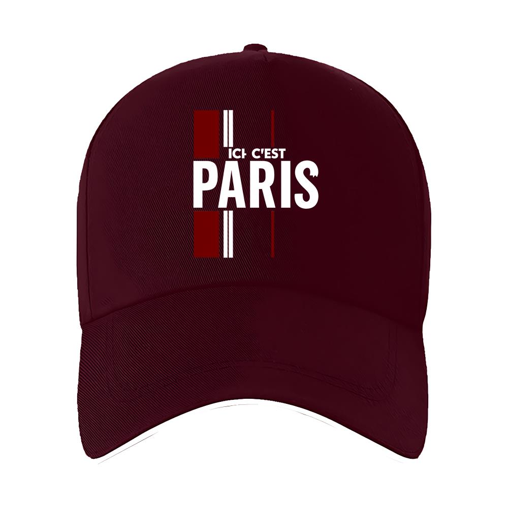 Men's Lightweight 'ICI C'EST PARIS' Printed Baseball Cap for Sports