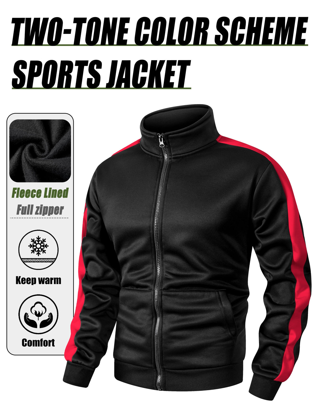 Men's Slim-Fit Full-Zip Softshell Jacket with Stand Collar