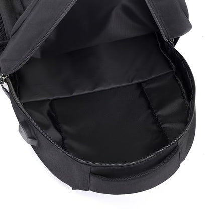 Stylish Black Nylon Backpack - Lightweight, High Quality, Large Capacity with Laptop Compartment, Adjustable Straps  Mesh Pockets for School, Travel, and Work