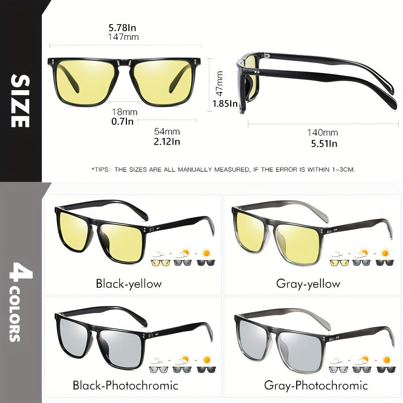 Photochromic Full Rim Sunglasses for Men and Women, UV Protection