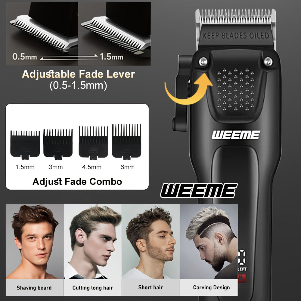 WEEME 2pcs/3pcs Grooming Kit Electric Hair Clipper + Beard Trimmer + Shaver + Nose Hair Trimmer, USB Rechargeable with LCD Display | Perfect Gift for Dad, Husband, Boyfriend (Father's Day/Birthday) - ayq