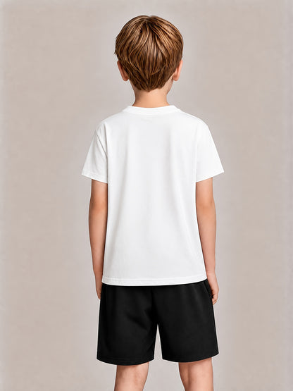 Boys' Cotton T-Shirt & Shorts Set Casual Athletic Style