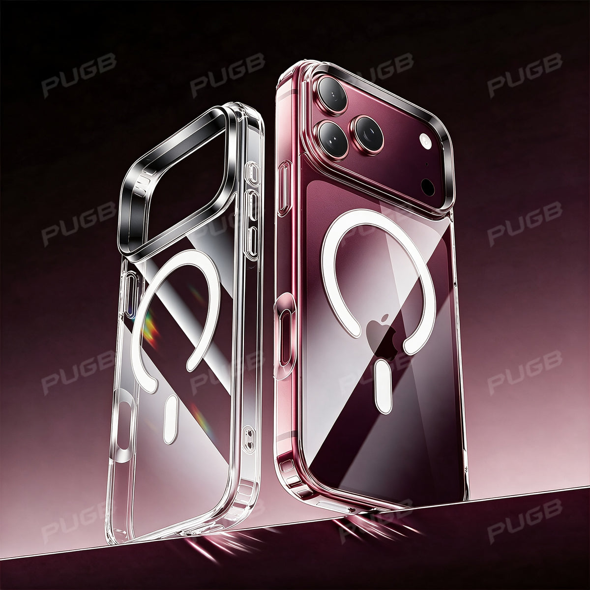 Transparent Magnetic Wireless Charging Phone Case for iPhone 13-18 Pro
