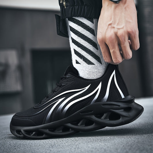 Men's Fashionable Breathable Sneakers - Casual Athletic Footwear for Every Season, Lace-Up with EVA Sole - ayq