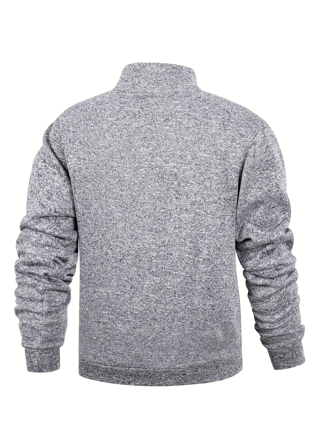 Men'S Stand Collar Zipper Jacket, Fashion Solid Color, Long Sleeve, Fleece, Soft, Casual, Polyester, with Zipper Pocket, for Daily, Sports, Fitness