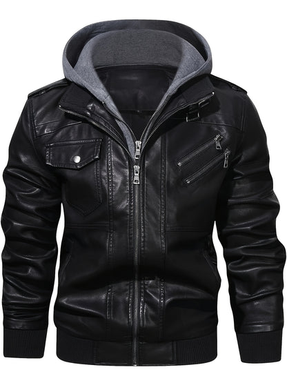 Men's Casual Hooded Softshell Jacket for Fall/Winter