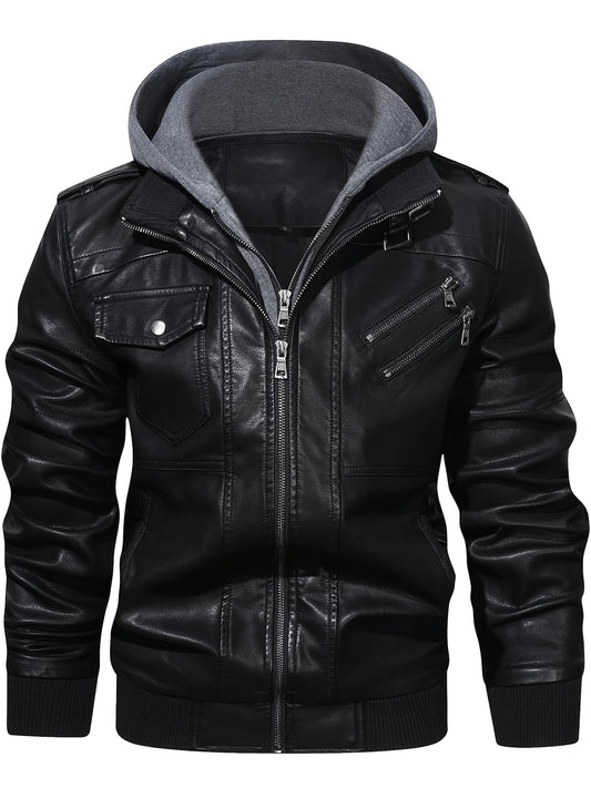 Men's Casual Hooded Softshell Jacket for Fall/Winter