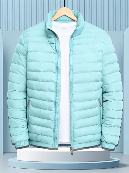 Men's Winter Softshell Jacket with Stand Collar and Zipper