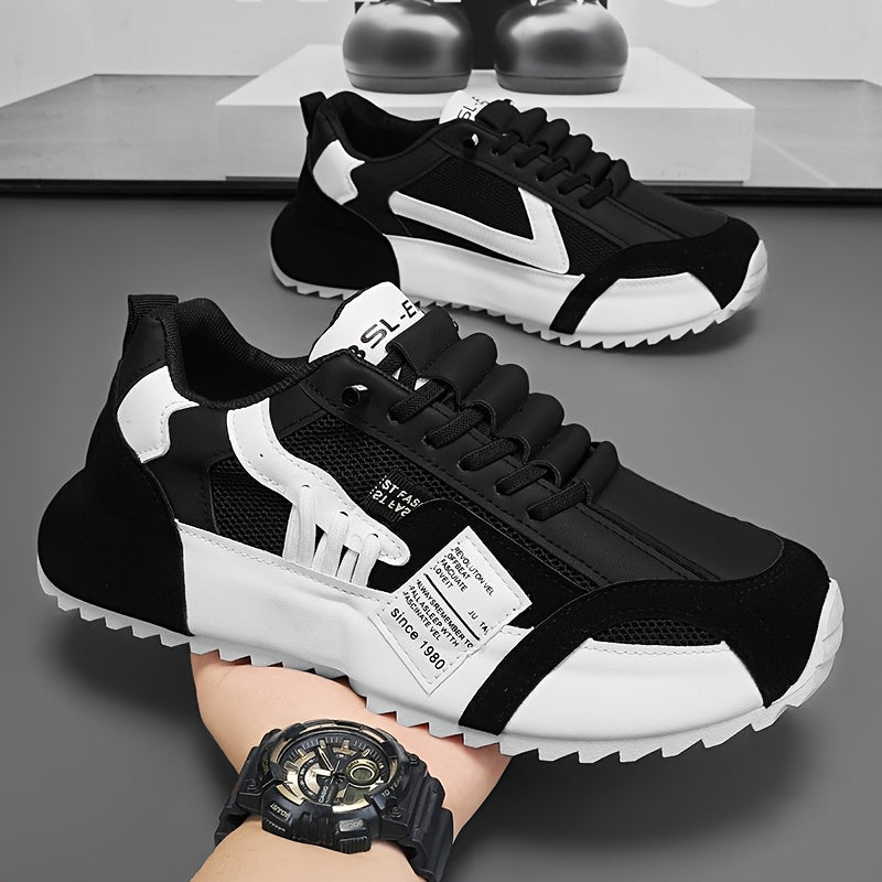 Men's Fashionable Platform Sneakers, Suitable for All Seasons, Available in Green, Black, and White. These Casual Sneakers Are Ideal for Walking and Everyday Use - ayq