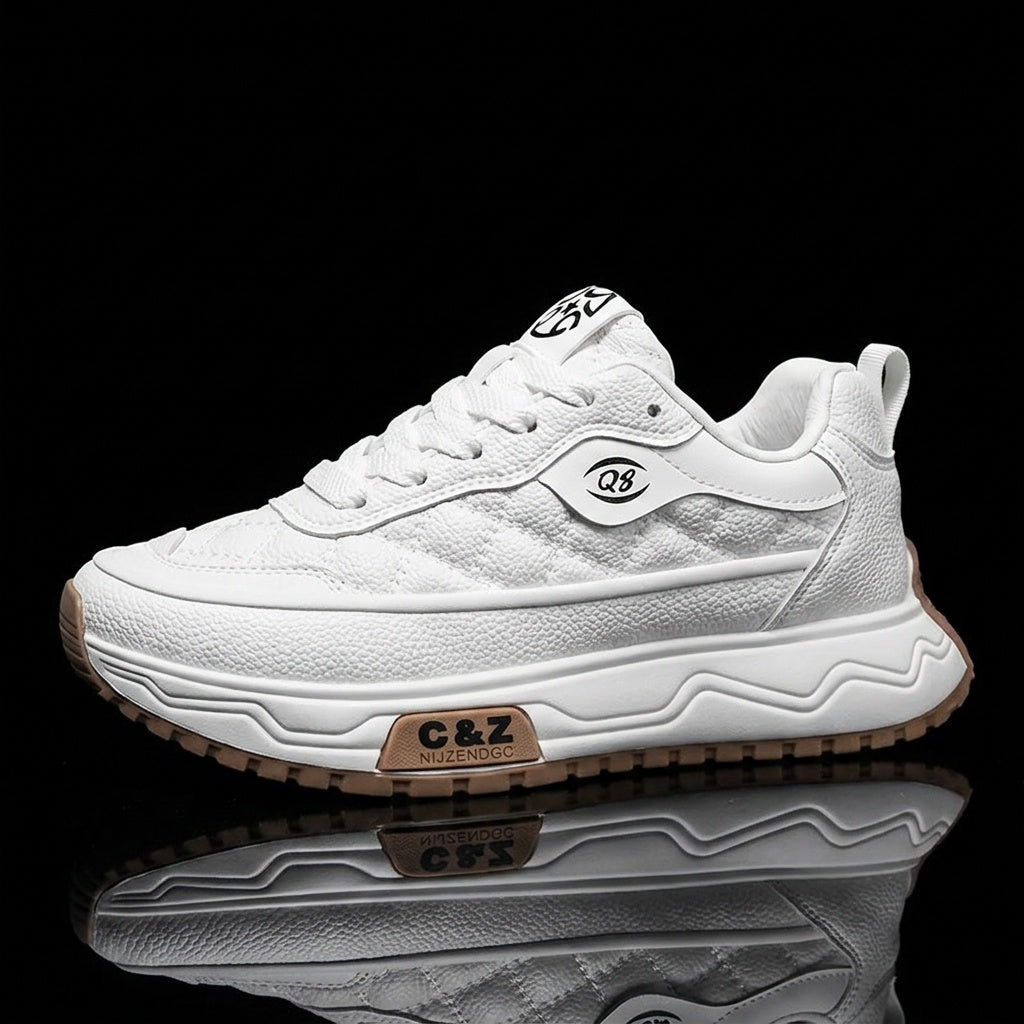Men's Casual Lace-Up Athletic Shoes with Thick Non-Slip Sole