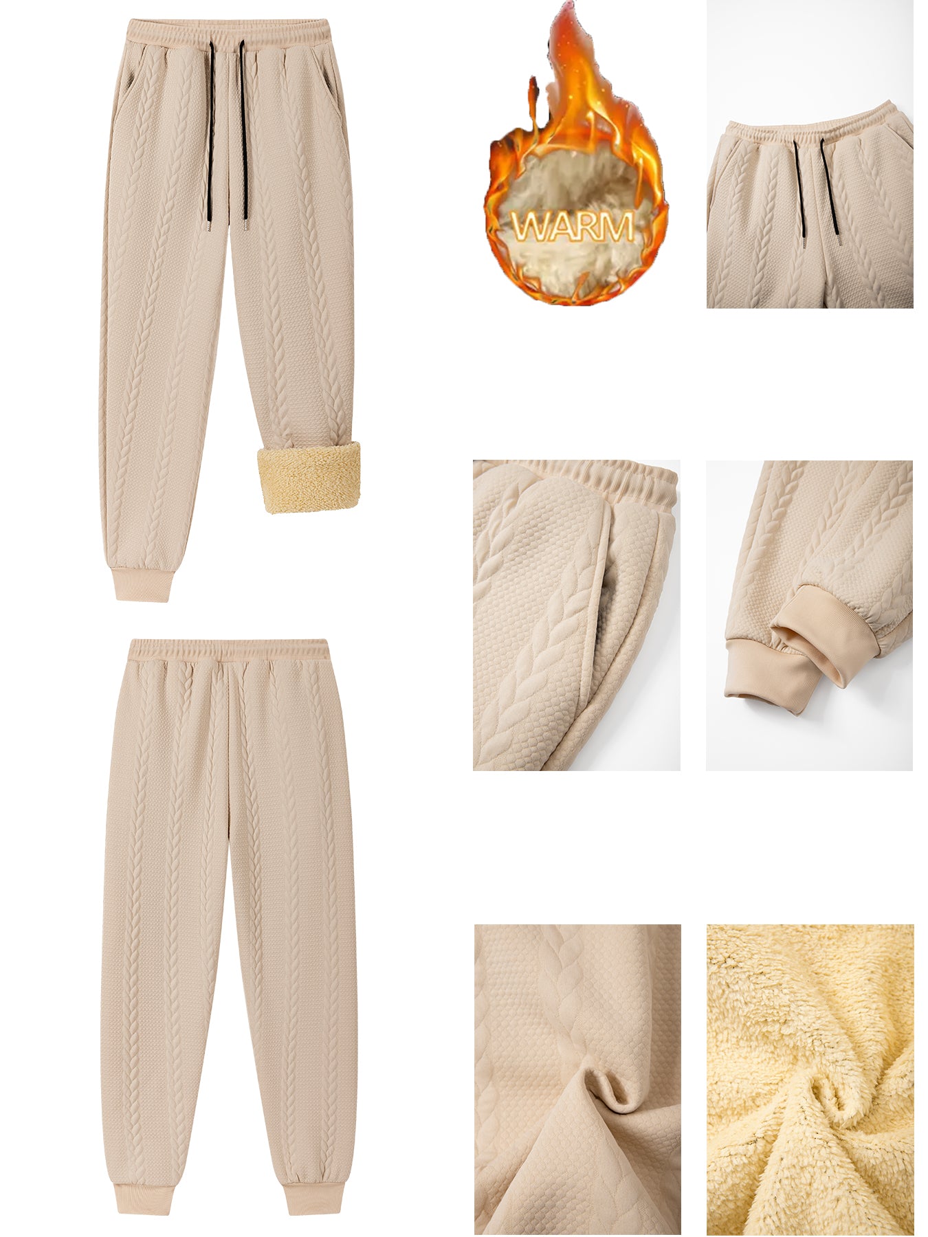 Men's Winter Fashion Two-Piece Set: Jacquard Hooded Cardigan with Lining & Long Pants – Ideal for Autumn and Winter, Winter Clothes For Men