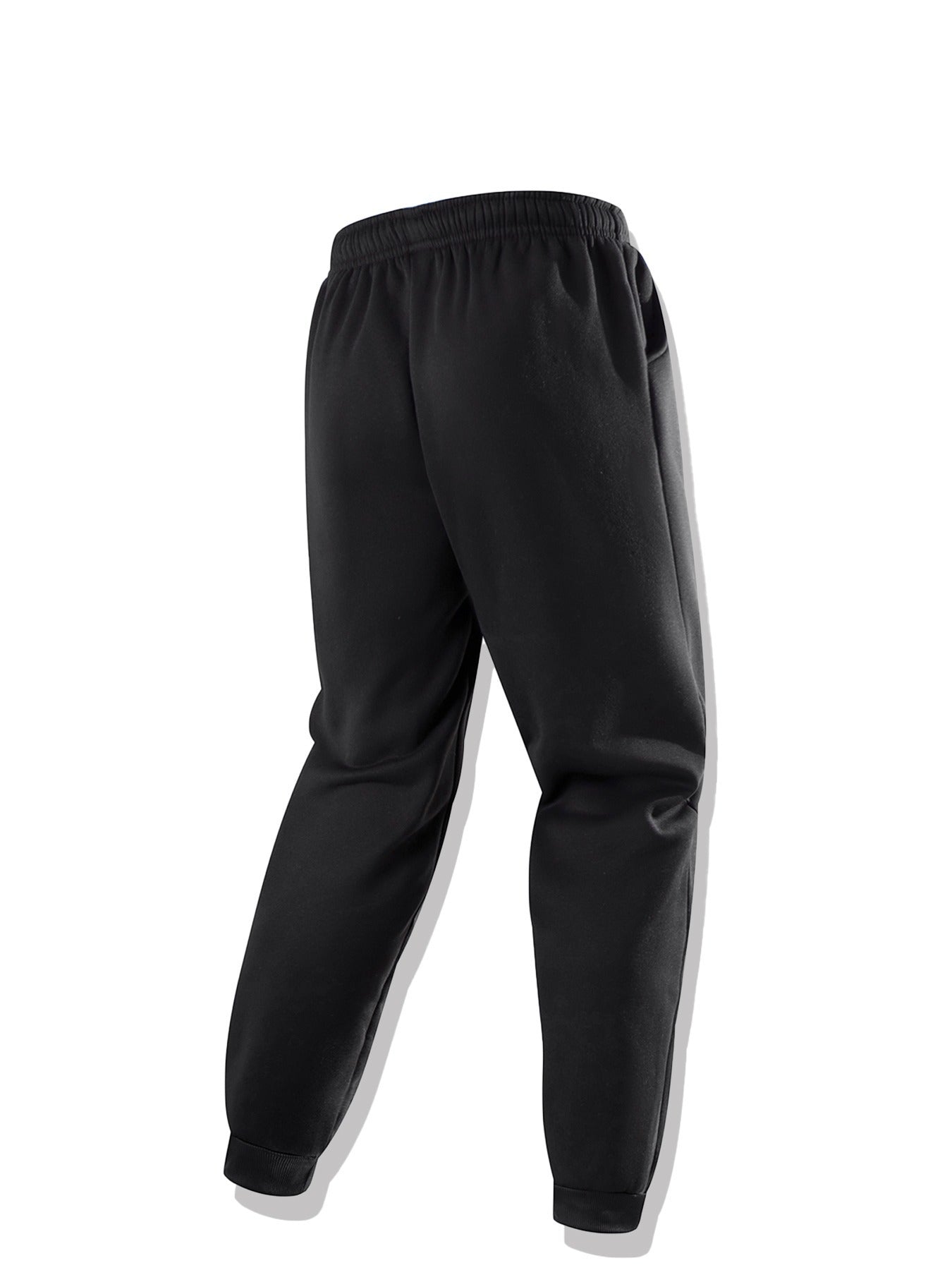 Autumn Winter Men's Hooded Sportswear Set, Simple Classic Versatile Outfit with Zip-Up -Lined Warm Jacket and Drawstring Sweatpants for Casual Leisurewear