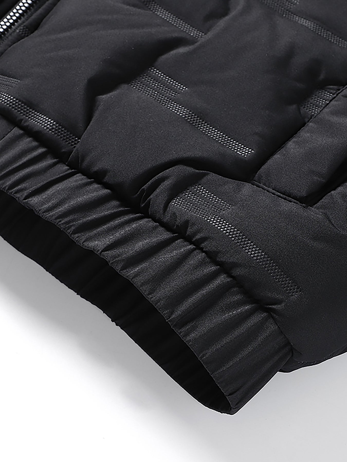 1pc Men's Heavy-Duty Winter Jacket with Hood - Stand Collar & Zippered Pockets, Grey/Black & White, Machine Washable Cold Weather Coat for Skiing, Snowboarding, Outdoor Activities (-Filled)