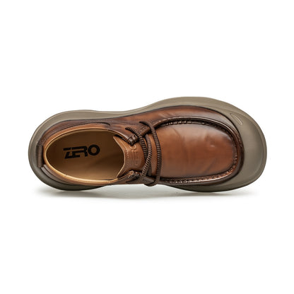 Men's Vintage Leather Casual Shoes with Lightweight Cushioning