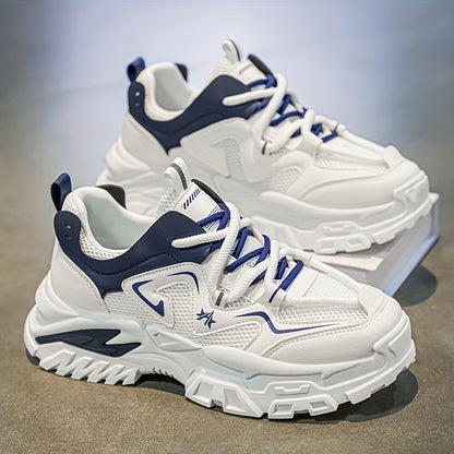 Men'S Athletic Shoes on, Stylish Thick-Soled Sneakers, Casual And Sporty Elevated Breathable Mesh Shoes, Low-Top Lace-Up Active Footwear, Comfortable Men'S Sports Shoes for All Seasons.