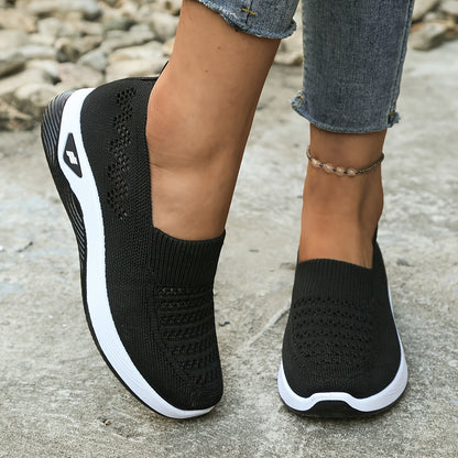 Women's Breathable Slip-On Flat Shoes with Soft PVC Sole