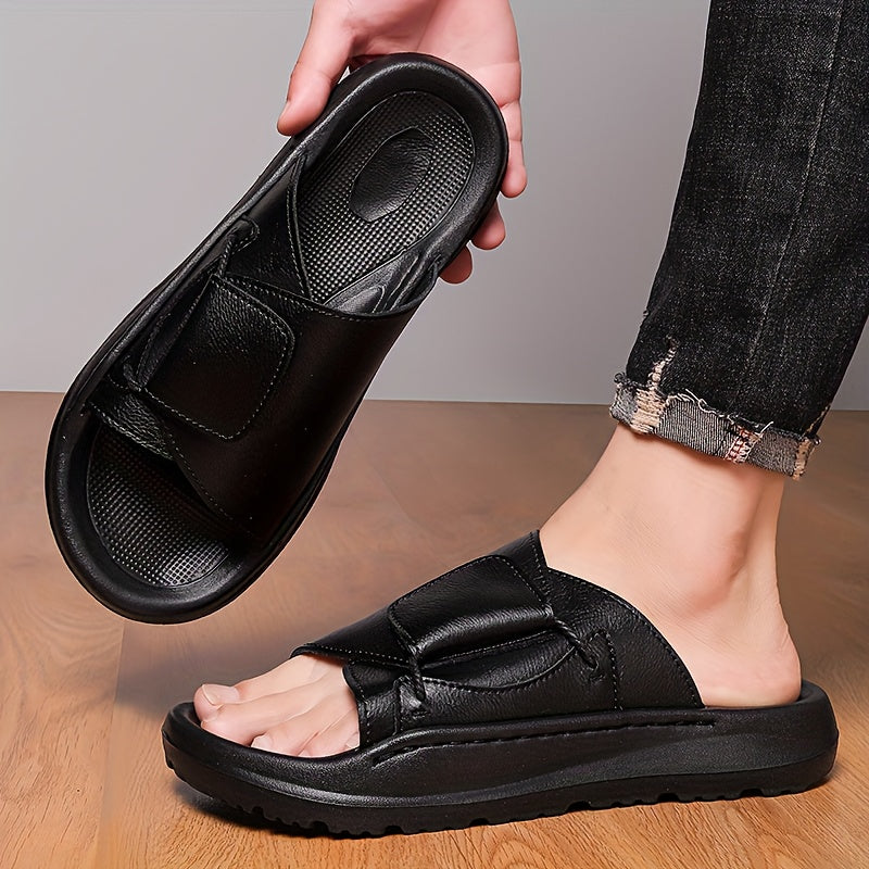 Men's Vintage All-Season Slip-On Slippers with EVA Sole