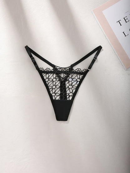 Sexy Semi-Sheer Lace Tanga Panties for Women