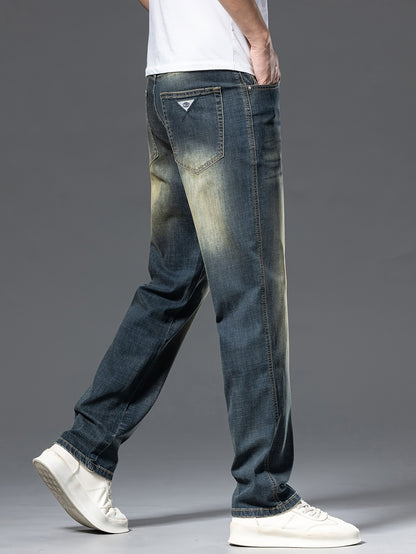 Geng Yuanshi High-End Summer Men's Jeans New Trend Fashion Straight-Leg Light Business Stretch Denim Pants