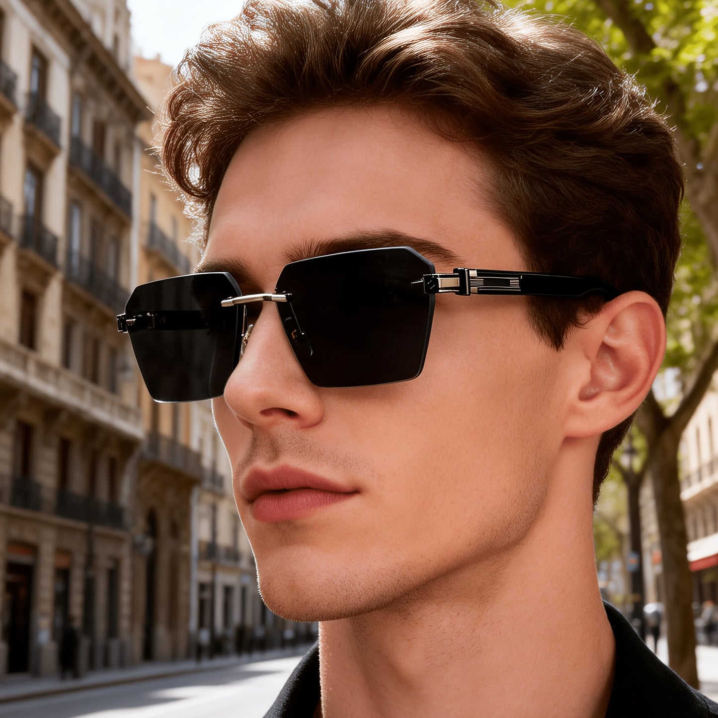 Rimless Vintage UV400 Copper Frame Fashion Glasses for Men & Women